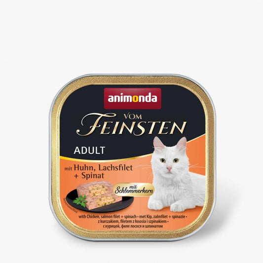 Animonda vom Feinsten with Schlemmerkern with chicken, salmon fillet & spinach 100g