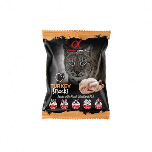alpha spirit Cat Snacks Bag Turkey - 50g