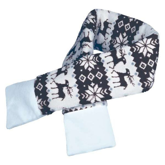 Trixie Xmas Fleece Scarf - grey/white