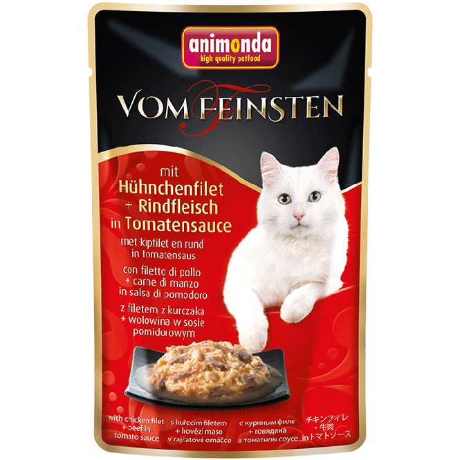 Animonda vom Feinsten with chicken fillet & beef in tomato sauce 50g