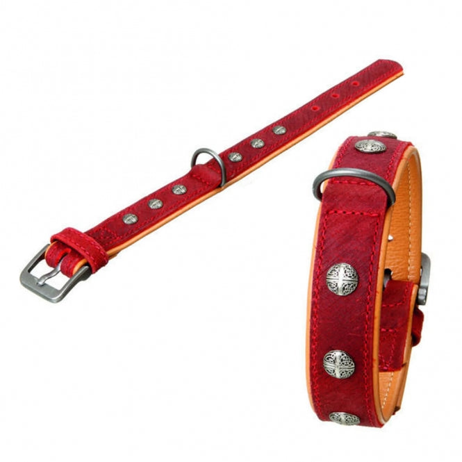 Karlie BUFFALO ORIENTAL Collar - Dark Red/Natural