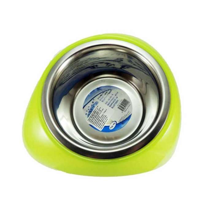Pawise stainless steel bowl with plastic holder