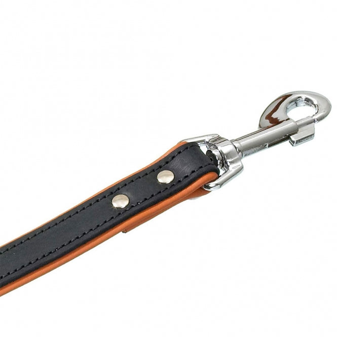 Karlie Rodeo leash riveted, 16mm 100cm - black/cognac