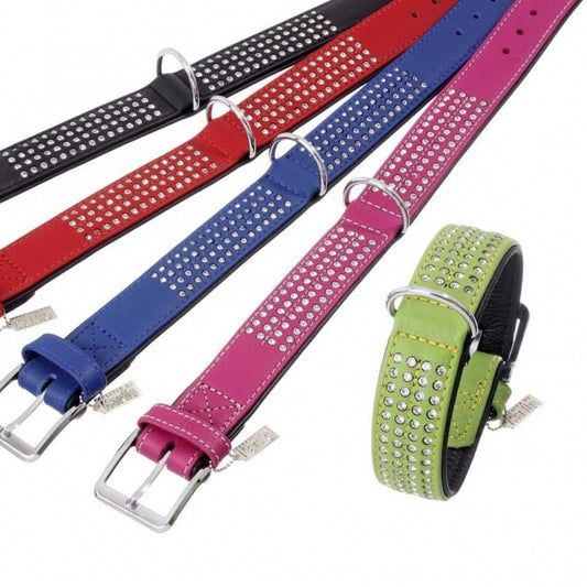 Karlie VINTAGE Rhinestone Collar 4-row Kiwi - 60 cm