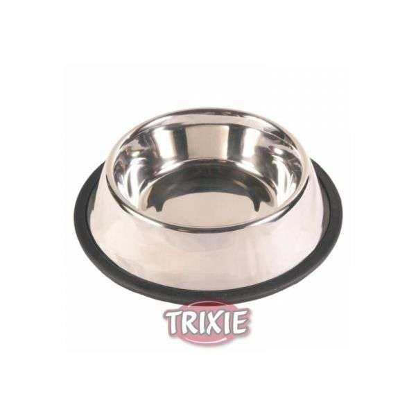 Trixie stainless steel bowl with rubber ring