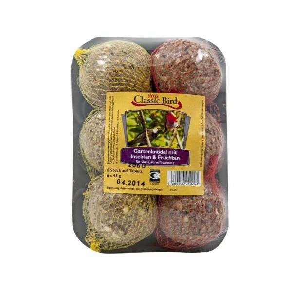 Classic Bird Garden Dumplings with Fruits & Insects 6 pieces on tray