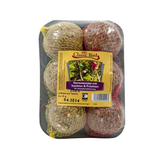 Classic Bird Garden Dumplings with Fruits & Insects 6 pieces on tray