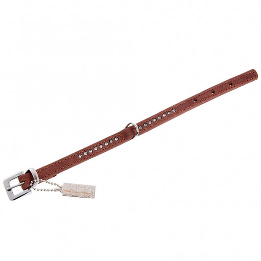 Karlie Buffalo Rhinestone Collar - Brown 1-row, 24cm/10mm