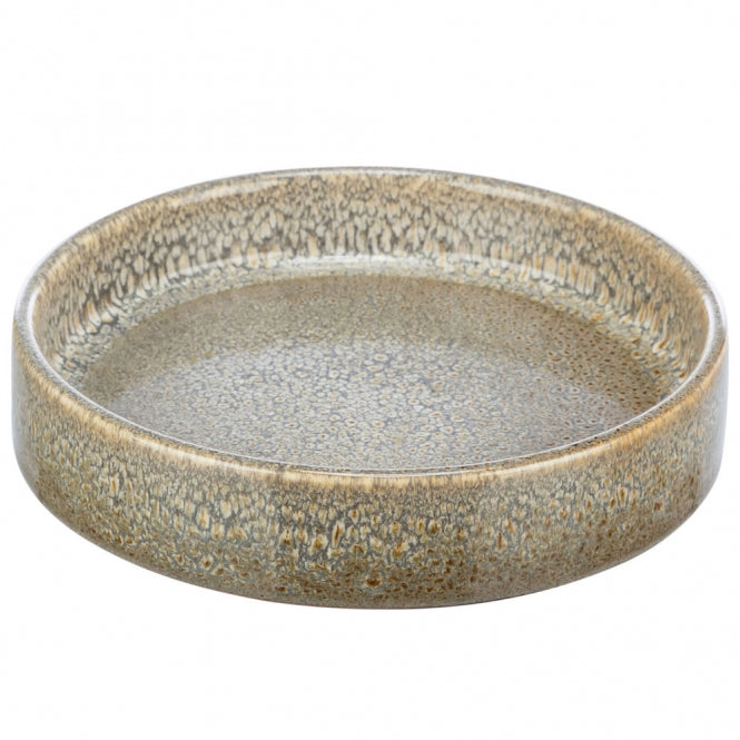 Trixie flat ceramic bowl with pattern - brown