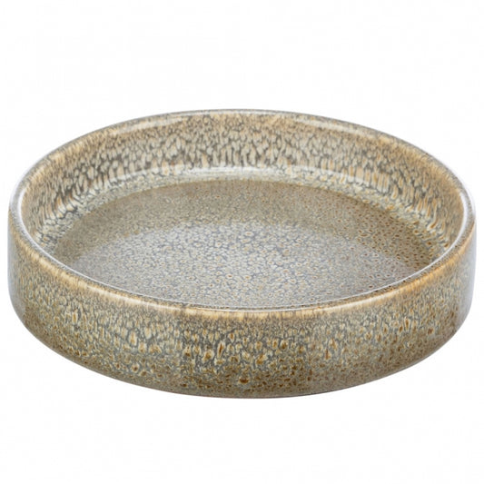 Trixie flat ceramic bowl with pattern - brown