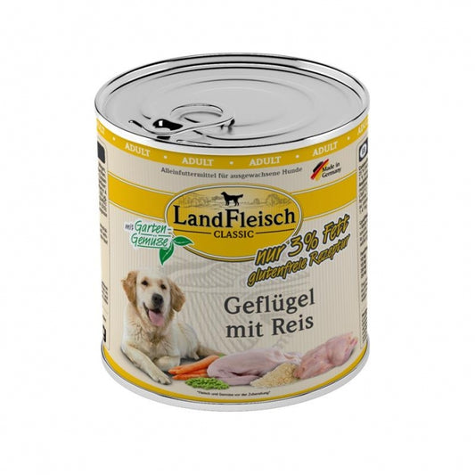 Landfleisch Dog Classic Geflügel mit Reis & Gartengemüse extra mager