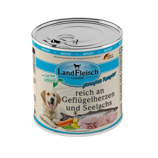 Landfleisch Dog Classic Geflügelherzen & Seelachs mit Gartengemüse