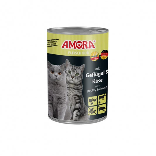 Amora Cat Fleisch Pur mit Geflügel & Käse