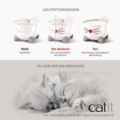 Catit PIXI drinking fountain with stainless steel insert