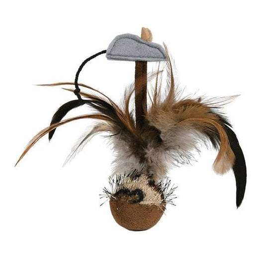 Trixie Stand-up Shuttlecock with Mouse - 15 cm