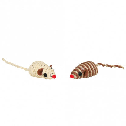 Trixie toy mouse with cotton yarn and raffia