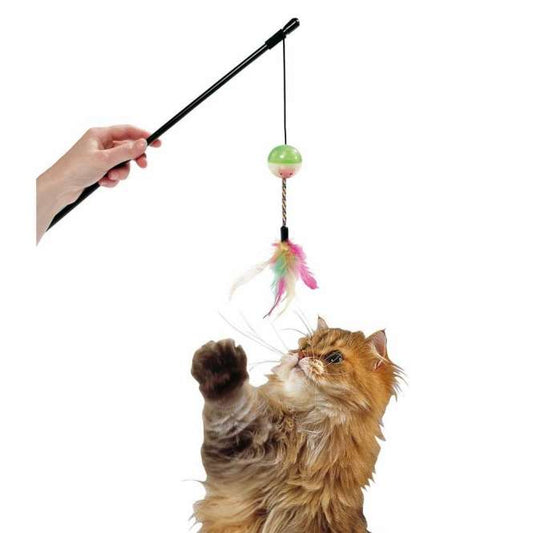 Karlie Flamingo Day&Night Fishing Rod with Light Ball + Feathers
