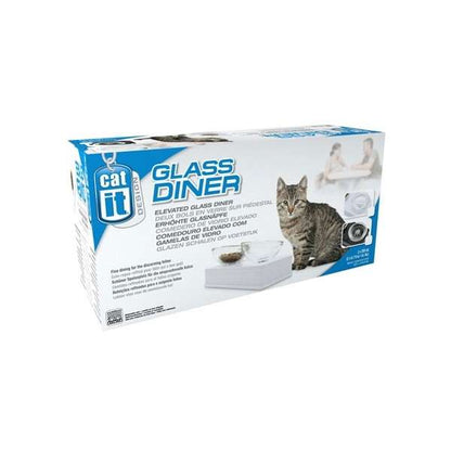 CATIT Style Glass Diner Doppelnapfständer - Schwarz