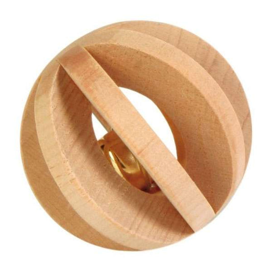 Trixie slatted wooden ball with bell for small animals