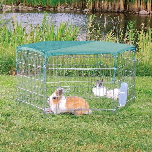 Trixie net with sun protection for hexagonal outdoor enclosure